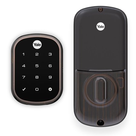 YALE REAL LIVING Key Free Assure Touchscreen Deadbolt with Z-Wave US10BP Oil Rubbed Bronze Permanent Finish YRD256ZW210BP